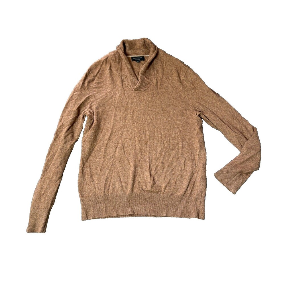 Banana Republic Cashmere Sweater Mens Large Brown Long Sleeve Pull Over